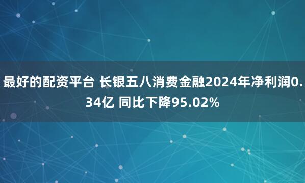 最好的配资平台 长银五八消费金融2024年净利润0.34亿 同比下降95.02%